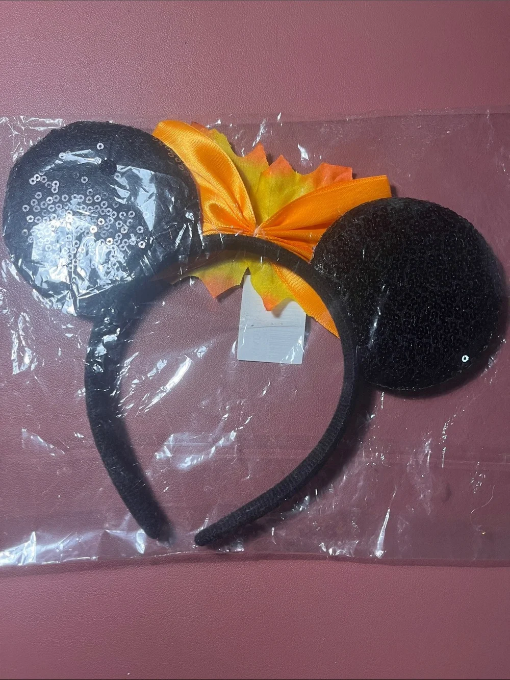 Black Mouse Ear Headband with Yellow Sunflower Accent - Kids Costume